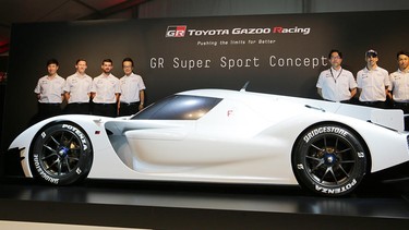 Toyota's GR Super Sport Concept, built with Gazoo Racing, on display at the 2018 24 Hours of Le Mans.