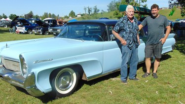 Arlen and Stallard McConnell with the 1958 Continental Mark III that wasn’t driven since being parked in the garage after bringing Stallard home from the hospital 53 years ago.