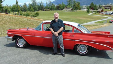 Gary Meyers with his recently-purchased 1959 Pontiac Laurentian which is identical to the car he bought for $50 when he was still two years away from being able to get a driver's licence.