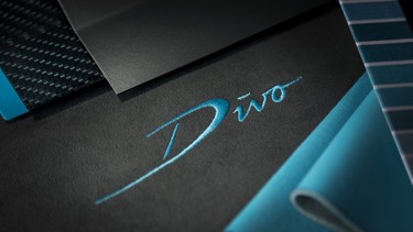 A teaser image of the Bugatti Divo hypercar.