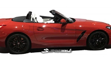 A leaked image of the 2019 BMW Z4 roadster.