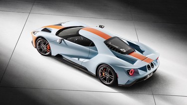 The new 2019 Ford GT Heritage Edition honors the legendary American Gulf Oil-sponsored Ford GT40 by featuring the most famous paint scheme in motorsports – plus a set of additional exclusive touches.