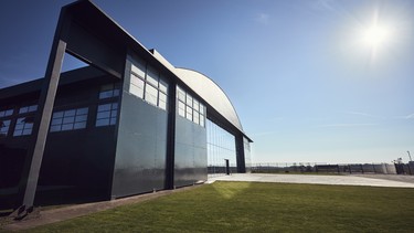 The Dyson hangars at the Hullavington Airfield in Wiltshire, U.K.