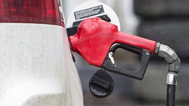 A gas pump is shown at a filling station in Montreal.