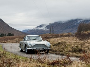 James Bond's Aston Martin Db5, as popularized by the 1964 film "Goldfinger," on the set of 2012's "Skyfall."