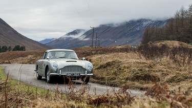 James Bond's Aston Martin Db5, as popularized by the 1964 film "Goldfinger," on the set of 2012's "Skyfall."