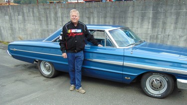 Wynn Hollingshead with his1964 Ford Galaxie XL that looks like a nicely restored original until the hood is opened or the massive engine is fired up.