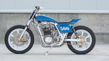 One of the first custom motorcycles to be completed in Paul Miller’s garage was this Yamaha-based TT500 tracker-style machine that was profiled on the BikeEXIF website.