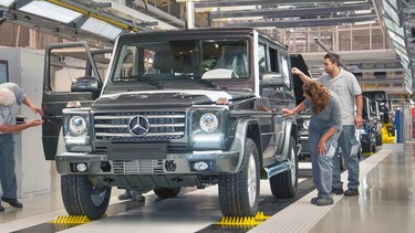 Production line at the Magna Steyr plant in Germany.