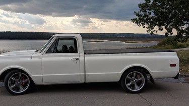 Having wanted a GMC pickup since high school, Braxton Sickel of Calgary found this 1971 model for sale, bought it, and has put his stamp on it by replacing the engine and transmission, lowering it and adding larger brakes and wheels.