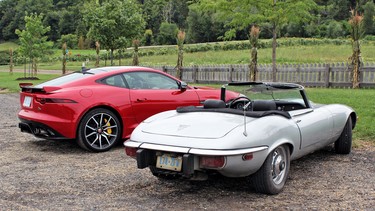 2018 Jaguar F-Type SVR and 1974 Jaguar E-Type