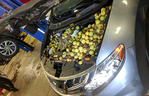 Nissan SUV in Ontario shows up to mechanic packed with nuts