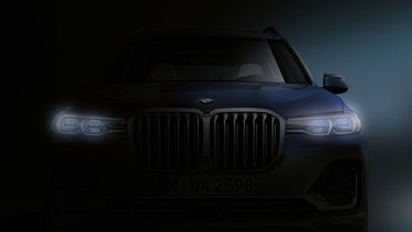 A teaser image of the BMW X7 SUV
