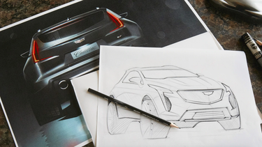 A sketch of the Cadillac XT4 V-Sport