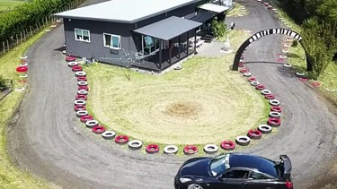 A home-built "drift driveway" in New Zealand