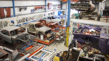 An overview of the shop floor at Cabot Enterprises' restoration facility.