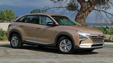 The 2019 Hyundai Nexo hydrogen fuel-cell-powered vehicle