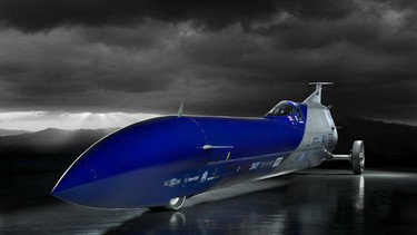 The car is Aussie Invader 5R and it is now a reality, running a single bi-propellant rocket motor, producing 62,000 lbs of thrust (about 200,000 horsepower).