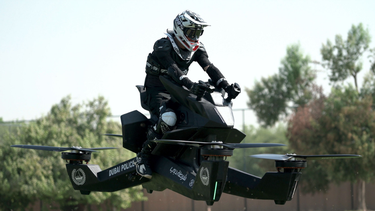A Dubai police-operated Hoversurf flying motorcycle.