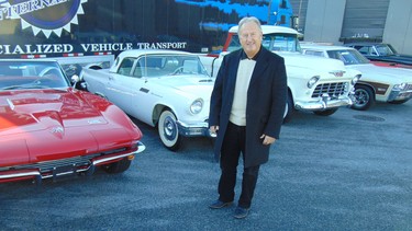 Wayne Darby with some of the 45 collector vehicles he is shipping to the Barrett-Jackson auction in Scottsdale, Arizona.