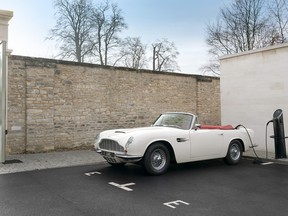 A battery-powered 1970 Aston Martin DB6 Volante converted as part of the company's Heritage EV Concept program