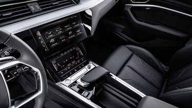 The e-Tron's two large touch displays replace nearly every conventional switch and control.
