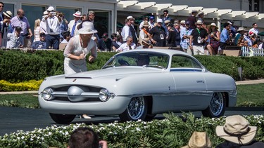 Grant Kinzel's ultra-rare 1953 Fiat Abarth 1100 Sport Ghia coupe at the 2015 Pebble Beach Concours d'Elegance.