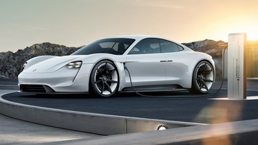The Porsche Mission E, the concept that previewed the company's upcoming Taycan EV