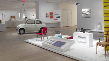 A 1965 Fiat 500 on display in the Museum of Modern Art's 2019 exhibit "The Value of Good Design"