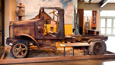 An unrestored 1924 International truck in Gasoline Alley at Heritage Park represents what many enthusiasts might find rusting in a field.