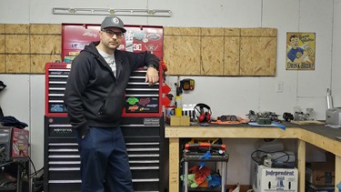 Derek Molinski’s tool box is stocked with many auto body specific implements, as the Winnipeger is a Red Seal journeyman in the trade.