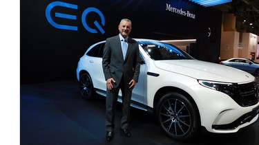 Mercedes-Benz Canada president and CEO Brian Fulton with the 2020 EQC, the luxury automaker's first-ever all-electric SUV that made its Canadian debut at the 2019 CIAS in Toronto.