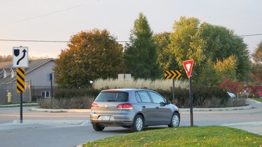 When entering a traffic circle, you must always yield to vehicles already in the circle.