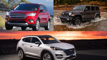 Ford Escape, Jeep Wrangler, Hyundai Tucson