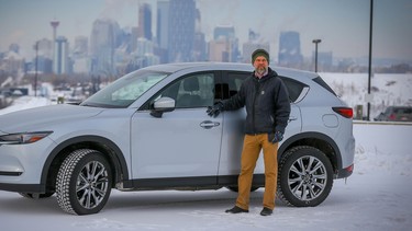 Dave Joseph braves the cold for a photo shoot with the 2019 Mazda CX-5 Signature in Calgary.