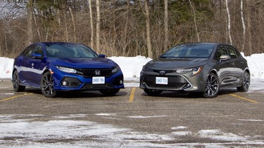 2019 Honda Civic vs. 2019 Toyota Corolla hatchback