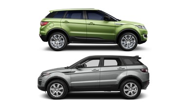 The Landwind X7 (top) and the Land Rover Range Rover Evoque