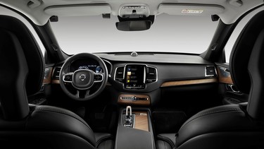 The interior of a Volvo prototype with cameras and sensors to detect if the driver is drunk.