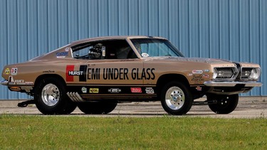 The 1968 Plymouth Barracuda "Hemi Under Glass" wheelstander