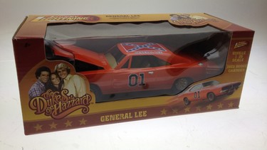 A 1:25 scale model of "The Dukes of Hazzards" General Lee