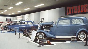Intruders Car Club members display their cars at the 1962 Pacific
International Motorama.