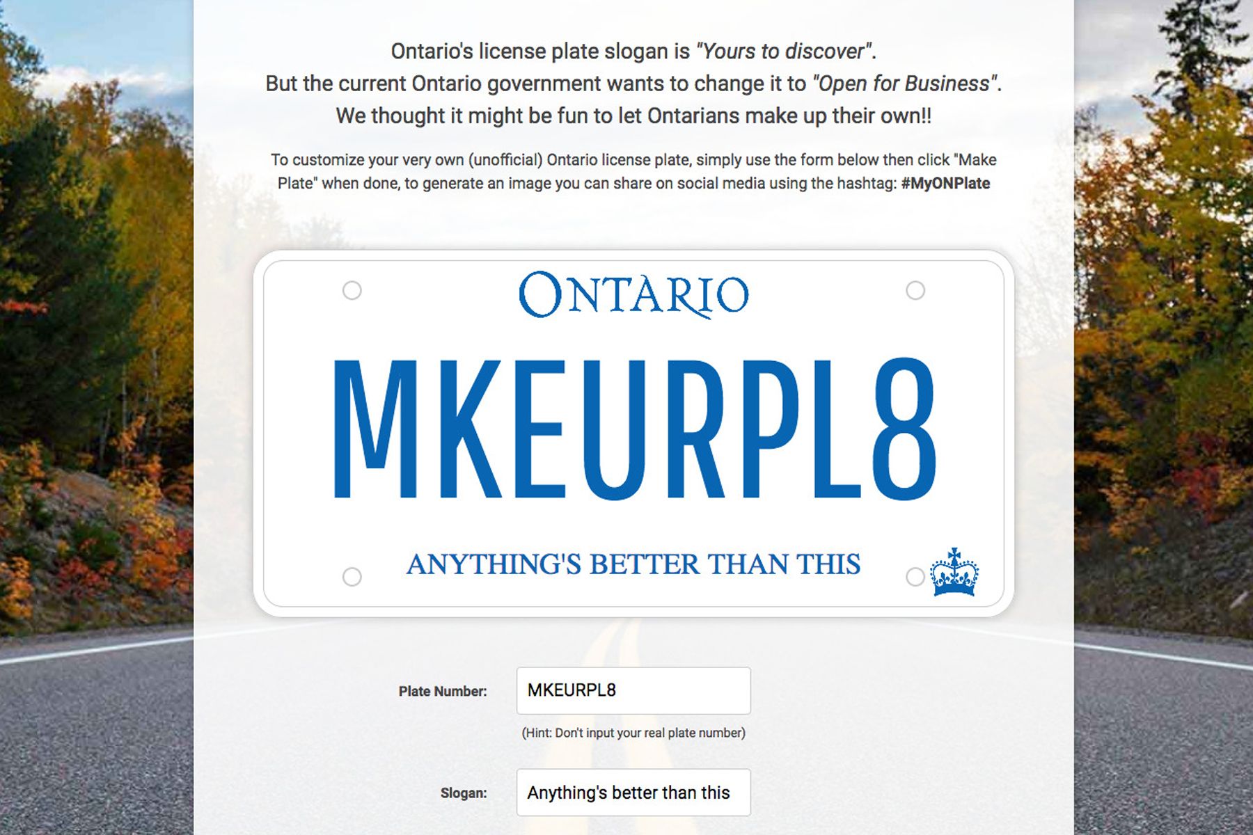 Reports Of Ontario Licence Plate Changes Spark Site Where You Can Draft   Make Your Plate 