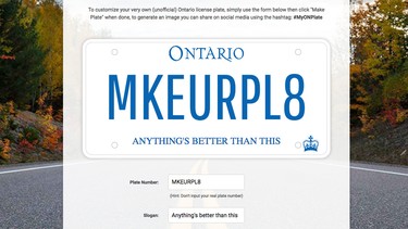 The template on the YoursToCustomize.ca website