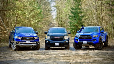 car comparisons, 2019 Ford Ranger vs. GMC Canyon, Toyota Tacoma