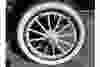 Buggy style wheels were designed to travel Canadian roads that were rutted and muddy in 1912.