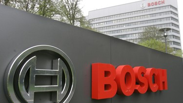 In this April 27, 2006 file photo, we see the logo of the Robert Bosch GmbH in front of the company's headquarters in Gerlingen near Stuttgart, southwestern Germany.