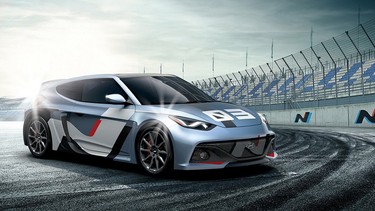 The mid-engined Hyundai RM16 Concept, based on the Veloster.