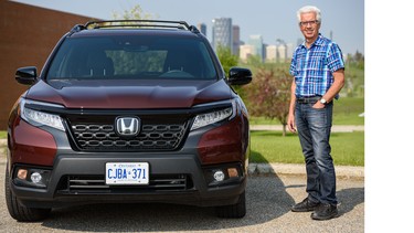 Wes Jantz with the 2019 Honda Passport he test drove in and around Calgary for a week.