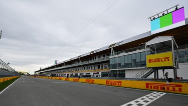 The new pit buildings are seen during previews ahead of the F1 Grand Prix of Canada at Circuit Gilles Villeneuve on June 05, 2019 in Montreal, Canada.