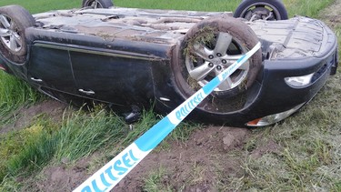This Lexus rolled over in Estonia as its driver tried filming the car reaching its top speed